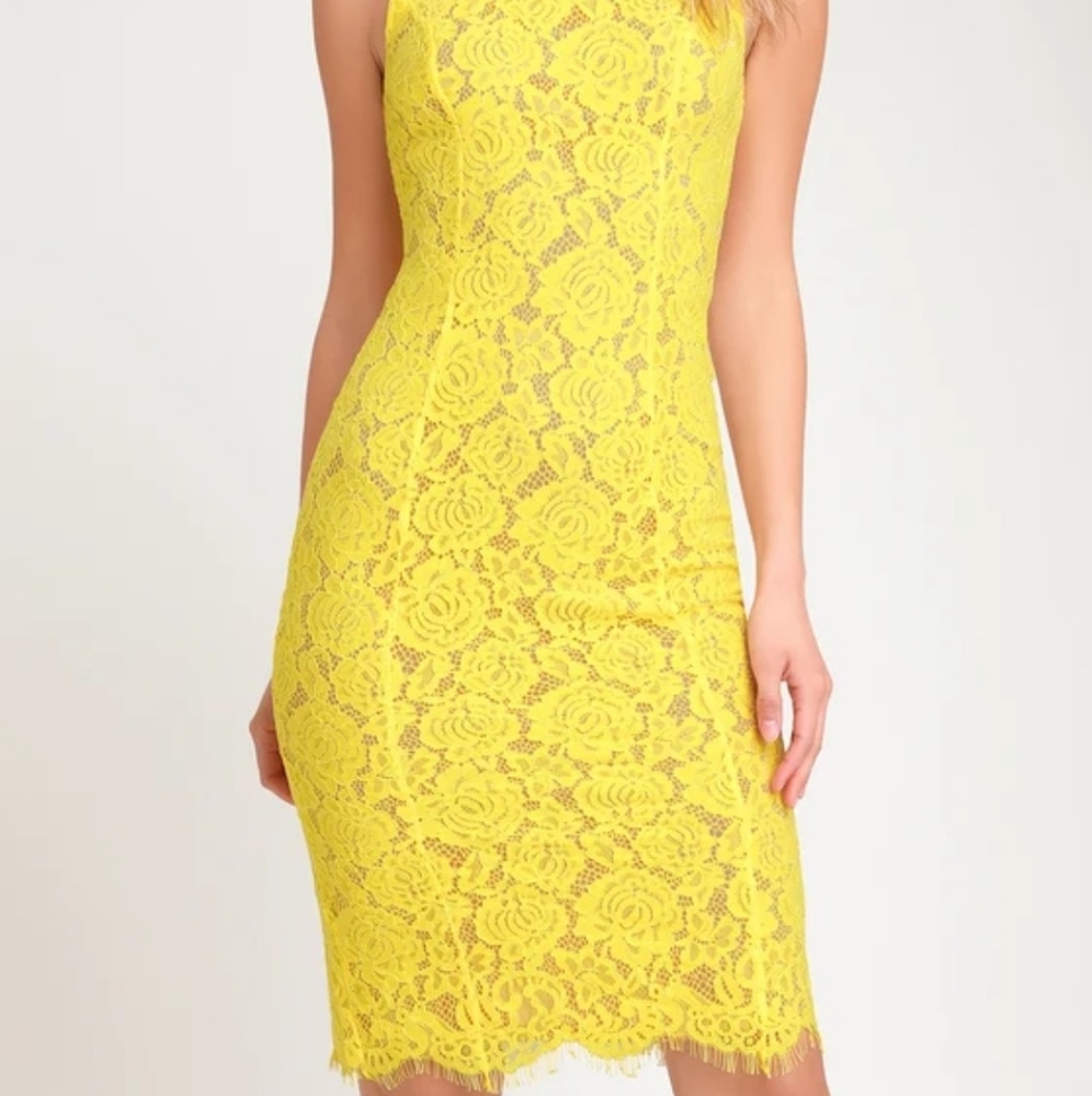 Yellow Chic Lacy Dress